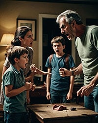 Photo of a family arguing